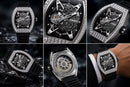 AUREX G-100MS-SKELETON AUTOMATIC SILVER WATCH